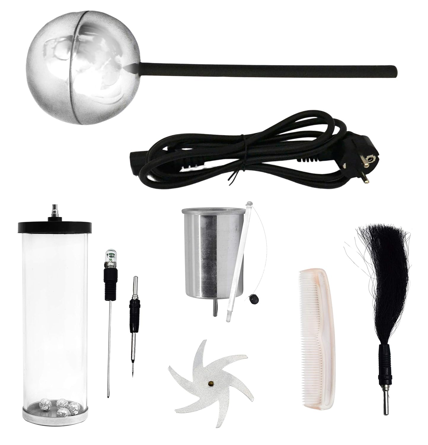 Eisco Labs Van De Graaff Generator - Motor Driven Compatible with 110/120V and 220/240V, 50/60Hz