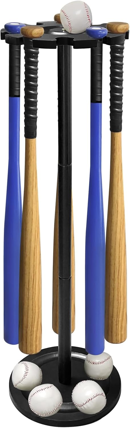 Wooden Baseball Bat Holder Storage Rack,Baseball Bat Organizer, Sturdy Baseball/Softball Bat Display Rack, Baseball Bat Stand Holds 10 Bats