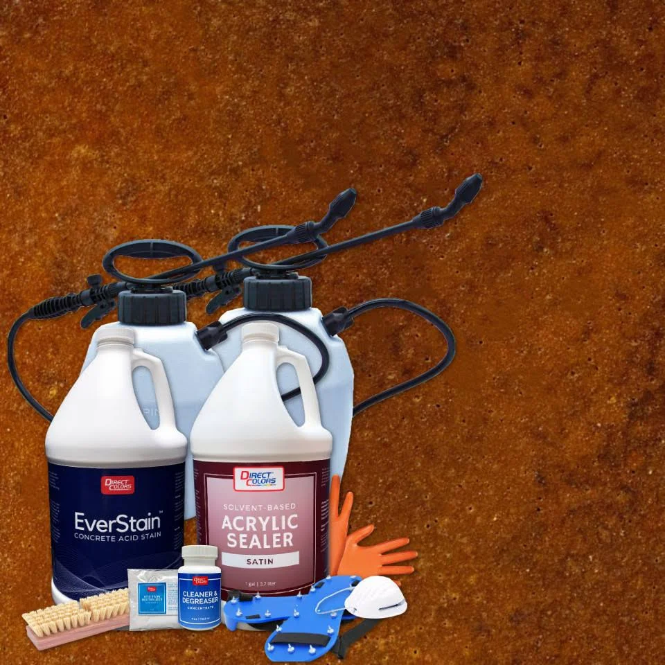 DIY Concrete Acid Stain Kit - English Red - Interior/Exterior