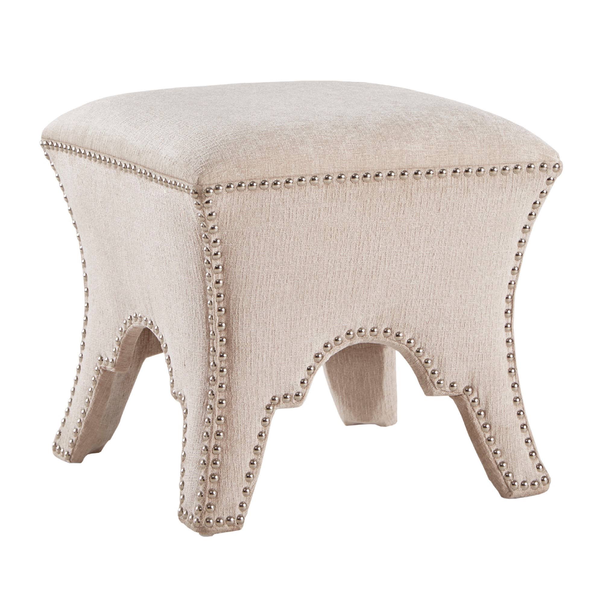 Madison Park Cream Eliza Ottoman