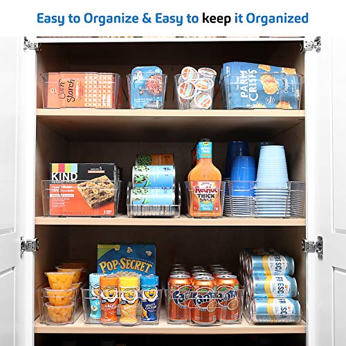 STORAGEBUD Pantry Organization And Storage - Refrigerator Organizer Bins - Stackable Clear Fridge & Freezer Organizer Bins - Great Bins For Pantry, Storage, Organizer, Fridge, Freezer, & More
