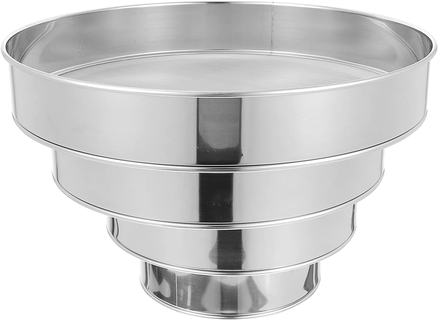 Balacoo 4pcs sieve hand sifter plastic flour sifter baking strainers flour separator plastic flour strainer flour filter powder strainer straining kitchen Stainless steel Mesh container