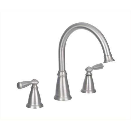 Banbury 2-Handle Deck-Mount High Arc Roman Tub Faucet in Spot Resist Brushed Nickel (Valve Included), Size: 8 in