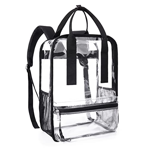 mommore Clear Backpack Heavy Duty Transparent backpacks with Widened Handle Thick PVC See-Through Bookbags for School, Work