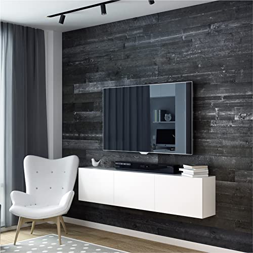 Shiplap Boards for Wall - Reclaimed Wood Planks for Rustic Decor - Set of 12 Barnwood Planks (32 x 4 x 0.3 Inch) - 10.7 Sq Ft in 1 Box - DIY (Nailed or Glued)|… (Brown)…