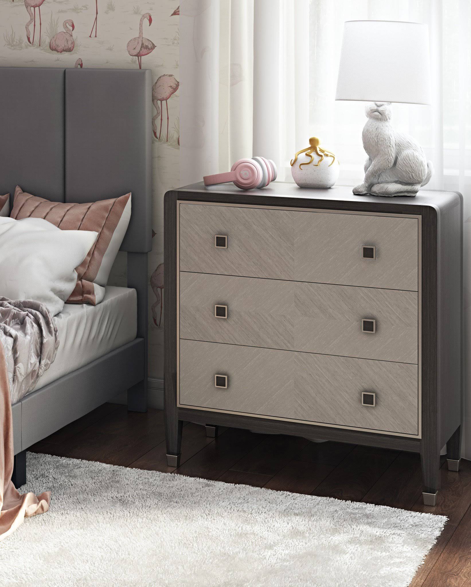 Primavera Three Drawer Accent Chest in Oak Brown