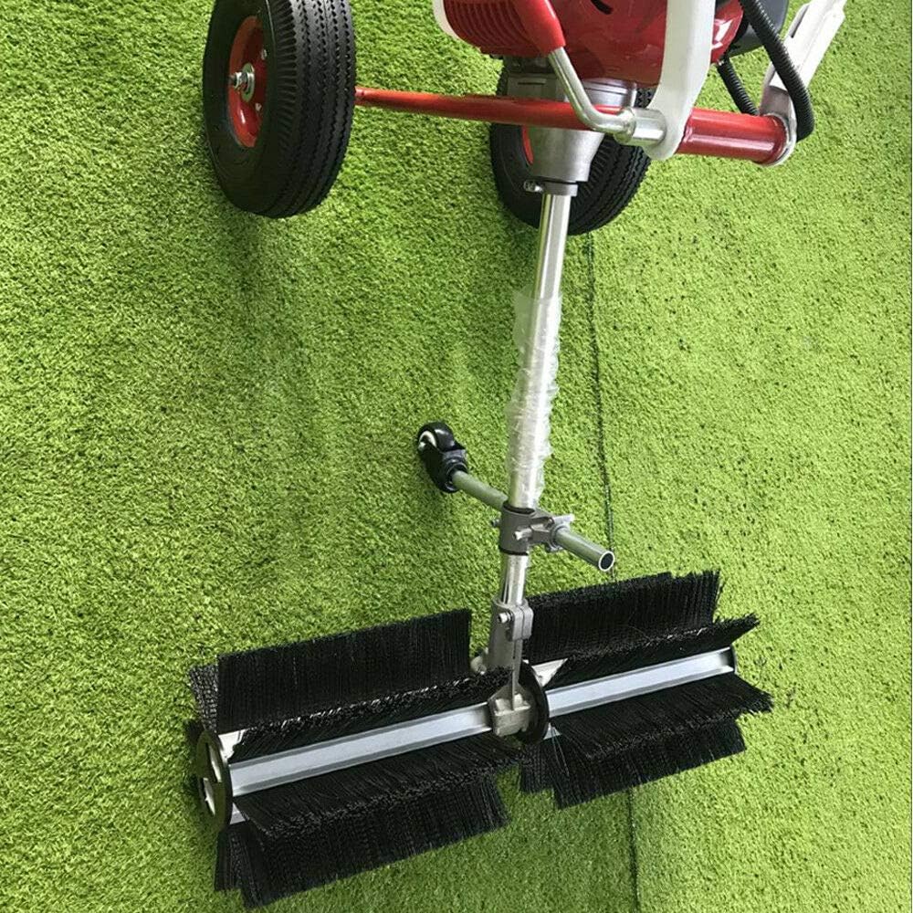 DIFU 1.7HP 2 Stroke 43cc Gas Power Handheld WalkBehind Sweeper Broom Cleaning Driveway Turf Grass Walkway, 1.25 kW, USA Stock
