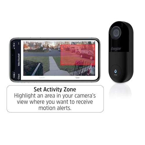 Energizer Smart 5GHz 2K Doorbell, Wired Video Doorbell Security Camera, 2-Way Audio, Night Vision, Cloud & Micro SD Storage, Remote Access, Instant Motion Sensor, Live Viewing, Requires Existing Wires