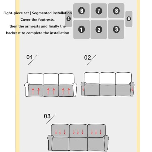 Recliner Slipcovers Stretch Printed Sofa Cover Lazy Boy Chair Covers Slipcover Furniture Protector Leather Recliner Chair Cover for Rocking Recliner (Color : PinkA, Size : 4-Piece Set)