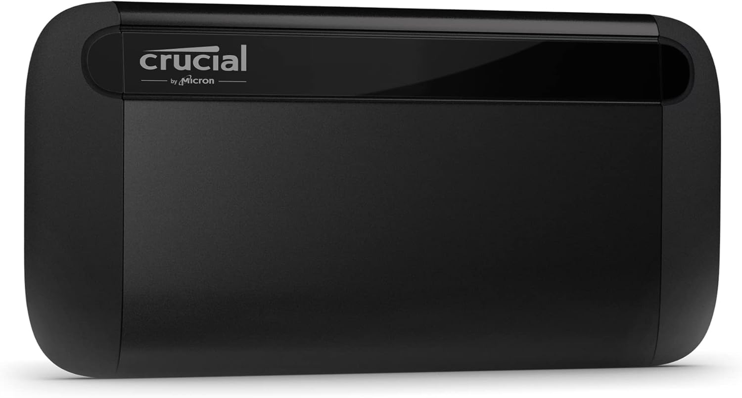 Crucial X8 2TB Portable SSD – Up to 1050MB/s – USB 3.2 – External Solid State Drive, USB-C, USB-A – CT2000X8SSD9, Black