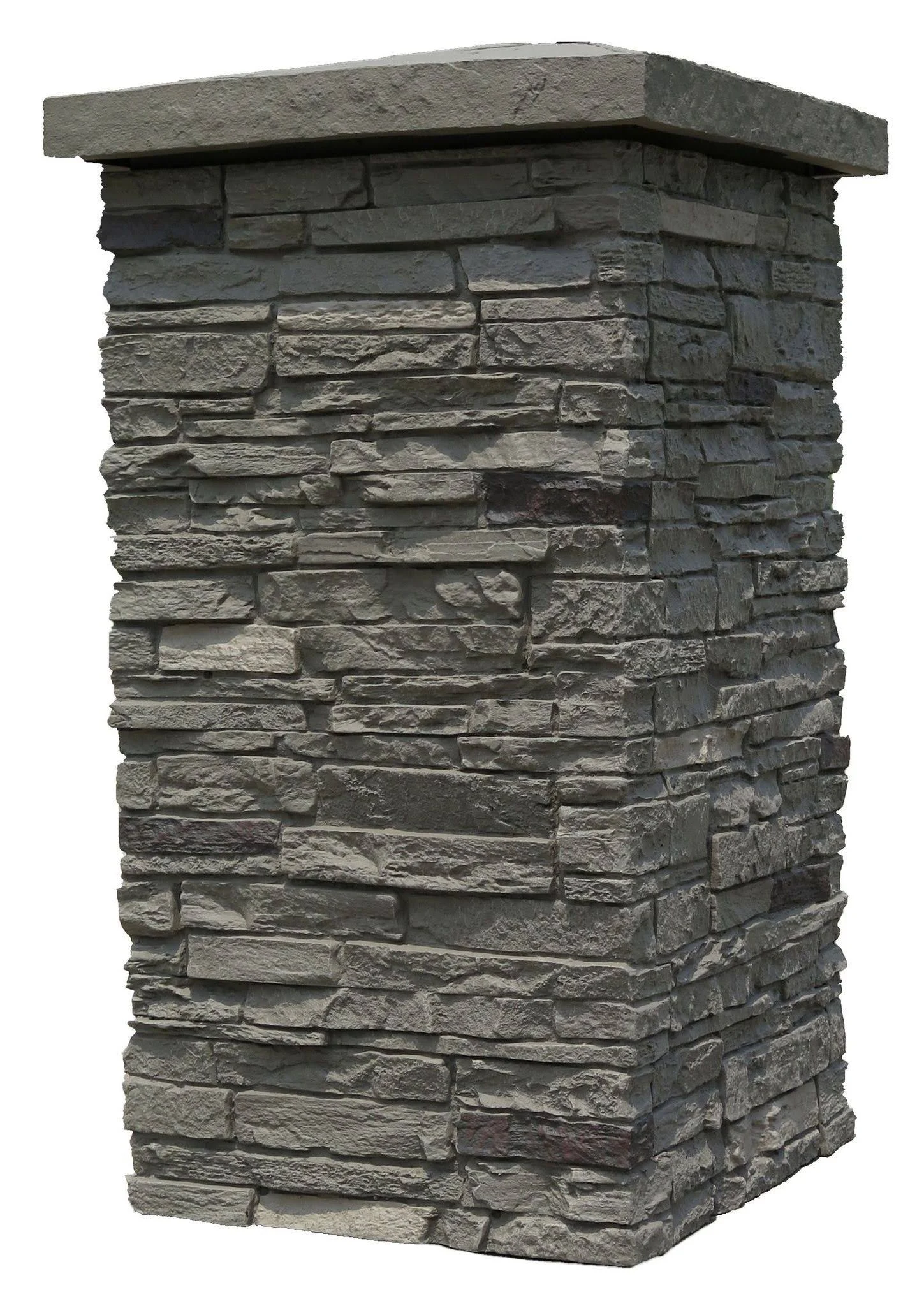 NextStone Faux Polyurethane Stone Column Wrap - Pewter, Gray