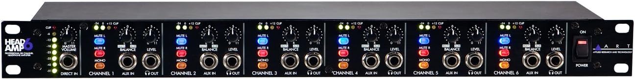 Art HeadAmp6 Rackmount 6-Channel Stereo Headphone Amplifier