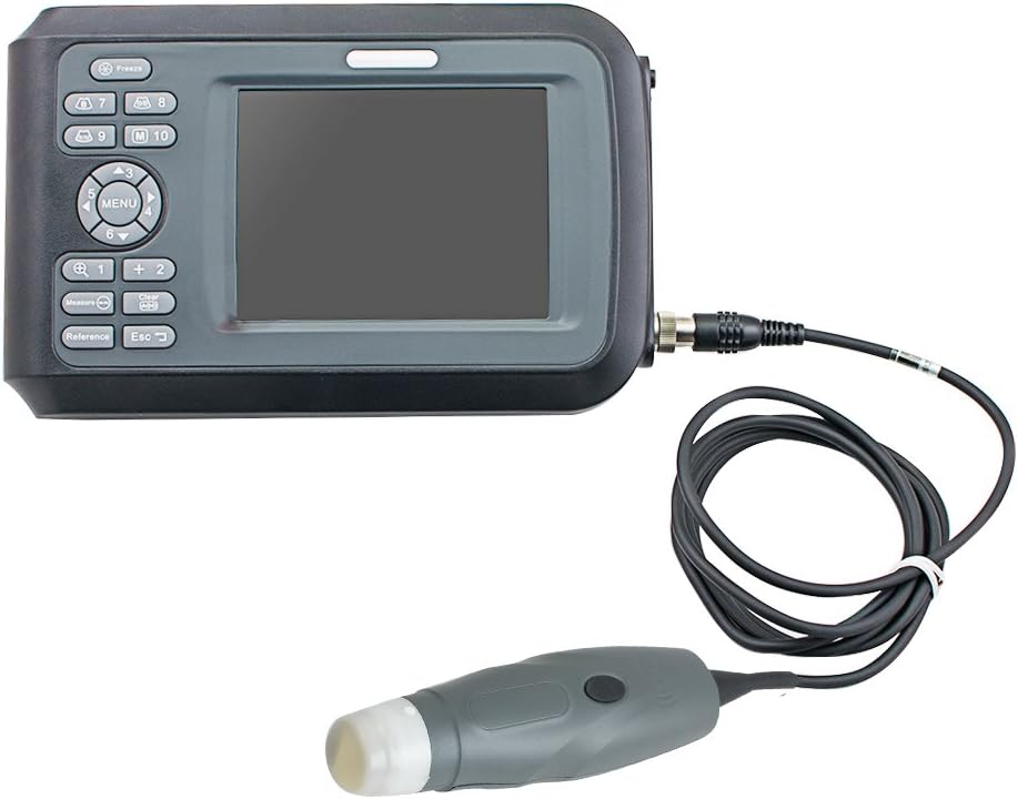 Genmine Ultrasound Scanner Veterinary Portable Farm Animals Pet Handheld Ultrasound Scanner Machine with 3.5MHz Mechanical Sector Probe Horse/Equine/Cow/Sheep Use (Grey)