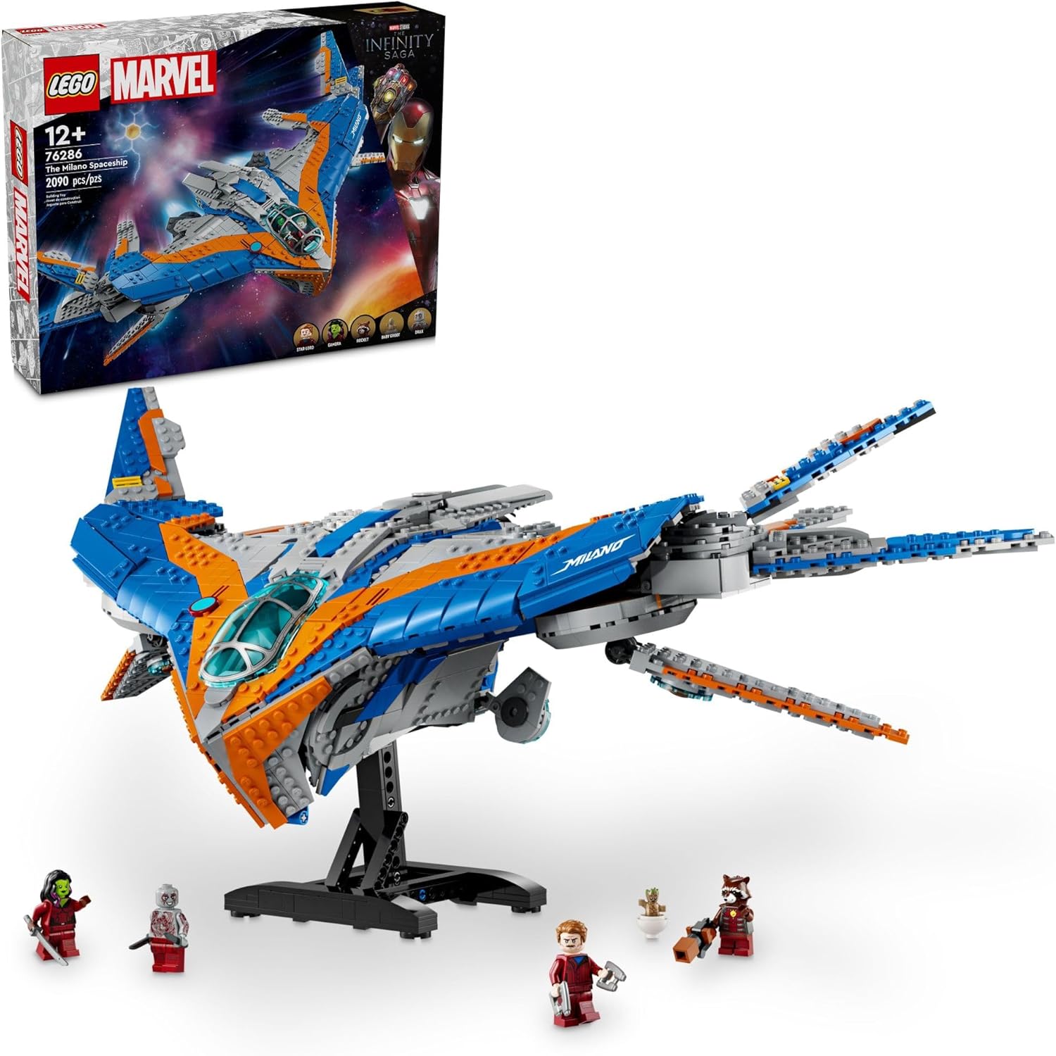 LEGO Marvel Guardians of The Galaxy: The Milano Buildable Starship Toy, Marvel Gift for Kids with 4 Super Hero Minifigures, Guardians of The Galaxy Toy for Boys and Girls Ages 12 and Up, 76286