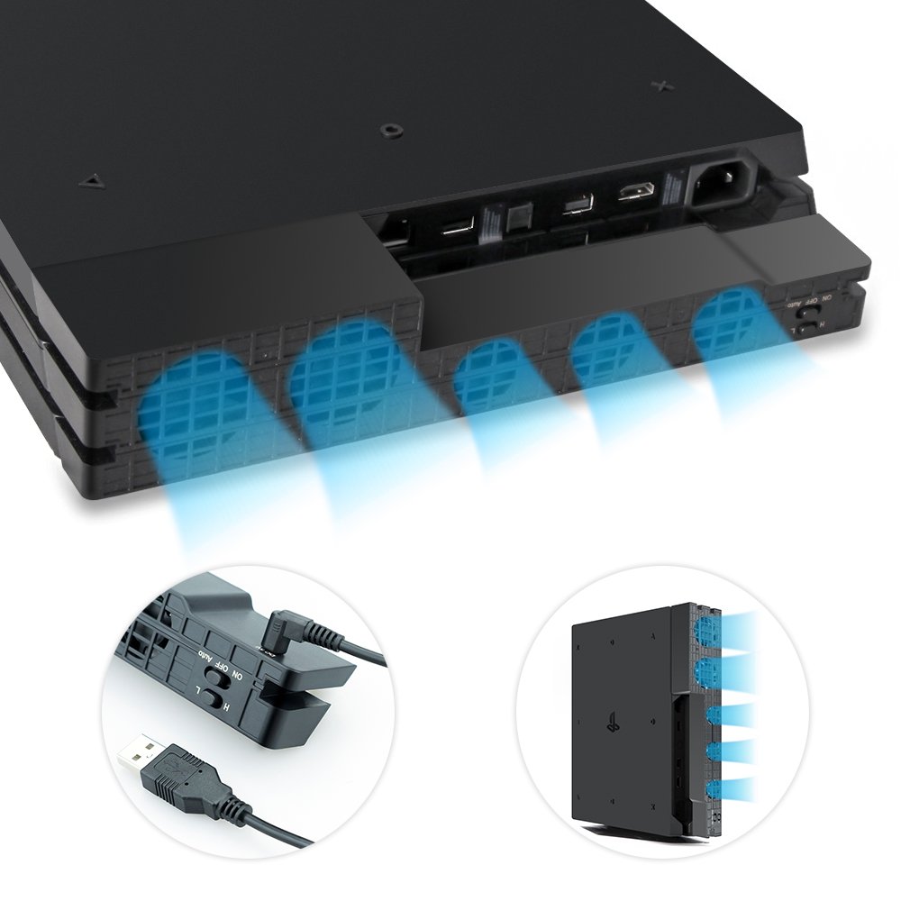 Miboo PS4 Pro Cooling Fan, External Cooler Fan Super Cooling System for Sony Playstation 4 Pro Gaming Console