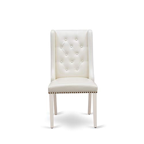 East West Furniture X-Style 7 Piece Kitchen Set Consist of a Rectangle Table with X-Legs and 6 Light Grey Faux Leather Parson Dining Chairs, 40x72 Inch, X097FO244-7