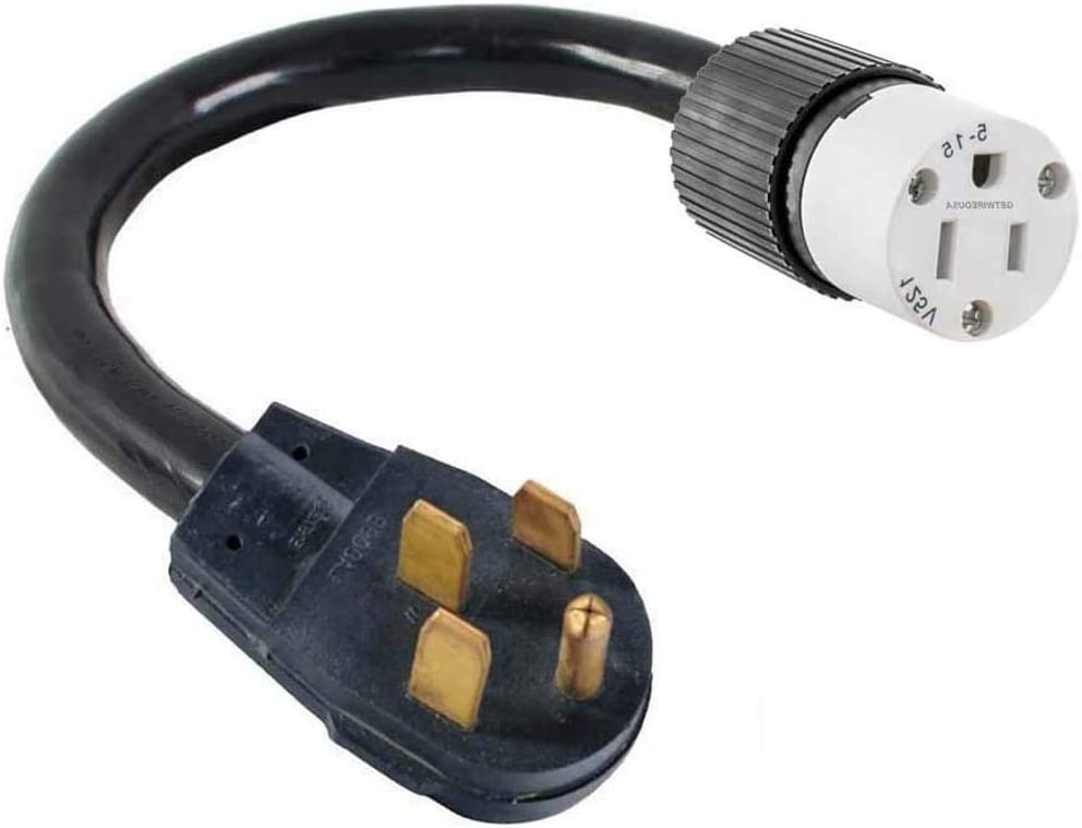 Gas Range Oven Stove Power Cord Converter, Old 14-50P 220/250V 4-Pin Male Plug to New Female 5-15R Home Wall Socket Receptacle, Electric Outlet Cable Adapter. FX125V514G