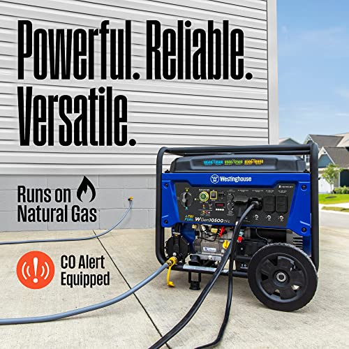 Westinghouse 13500 Peak Watt Tri-Fuel Home Backup Portable Generator, Remote Electric Start, Transfer Switch Ready, Gas, Propane, and Natural Gas Powered