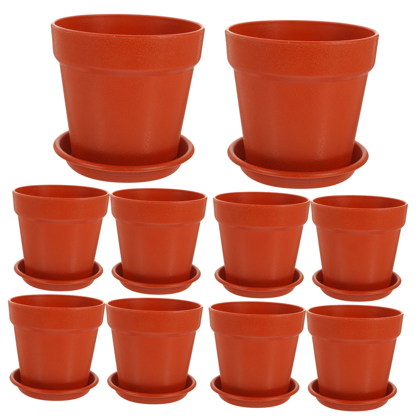 10 Sets Pots Imitation Pottery Plastic Flower Nursery Garden Planter