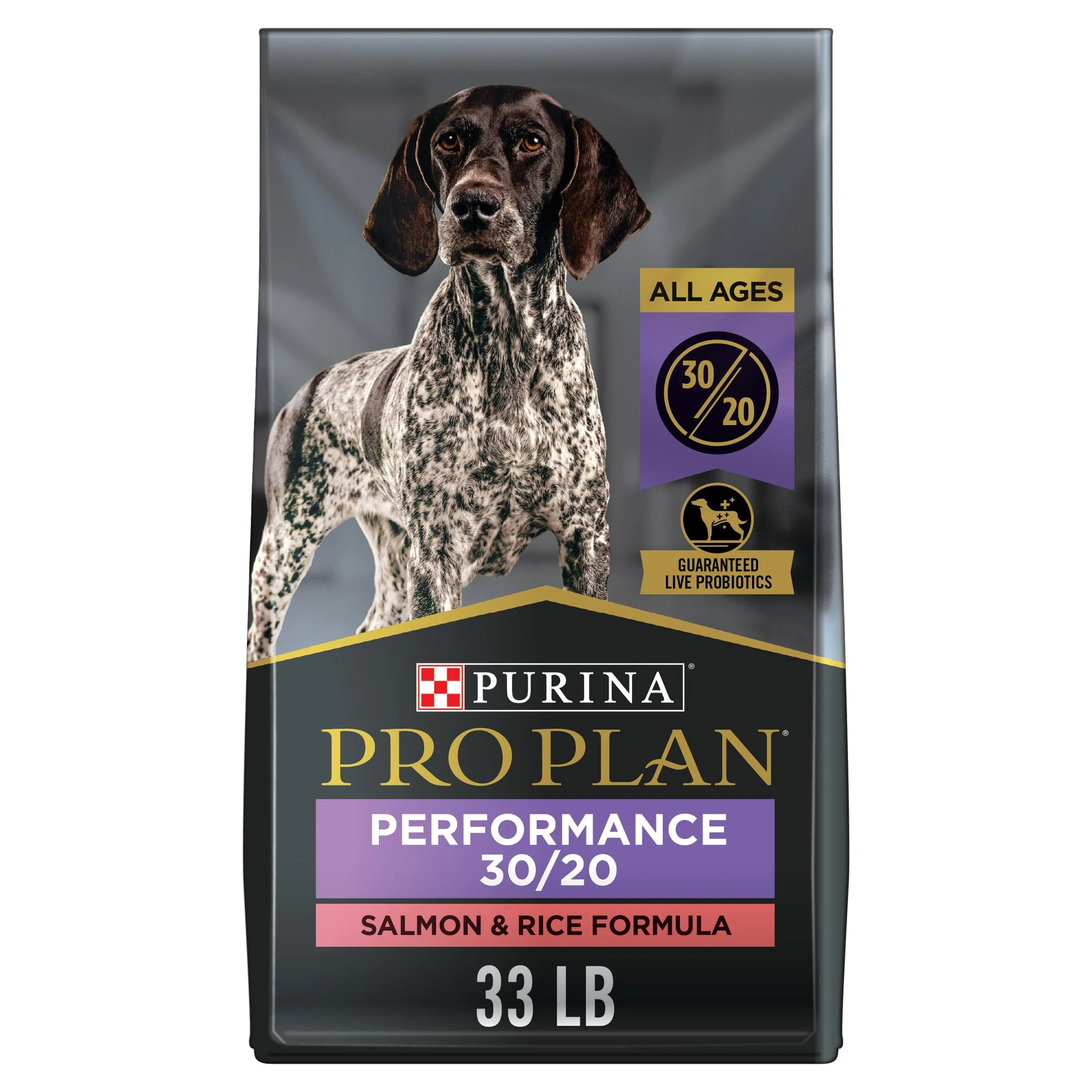 Purina Pro Plan Dry Dog Food Sport Performance 30/20 High Protein, Real Salmon & Rice, 33 lb Bag