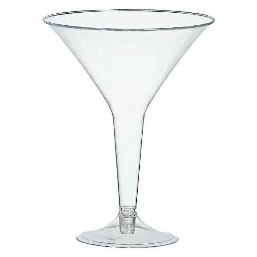 plastic martini glasses, 20 count (pack of 1), clear