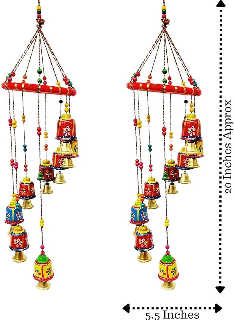 RK_ENTERPRISES Door & Wall Hanging Home Decor | Balcony Decor Hanging | Home Furnishing | Diwali Gift | Corporate Gift | Home Decor Items (Pack of 2, Multi-Colour)