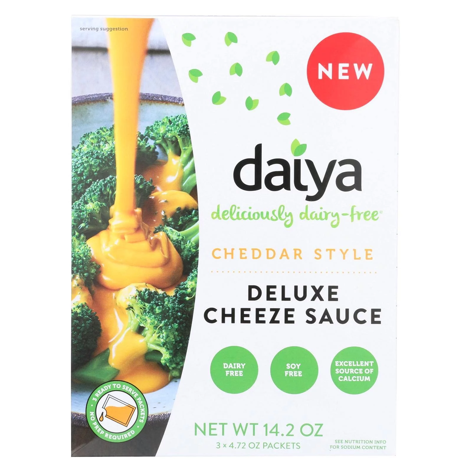 DAIYA FOODS INC, Cheeze Sce, Cheddar Style, Pack of 8, Size 14.2 OZ, (Dairy Free Gluten Free)