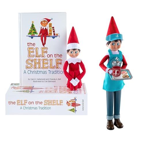 The Elf on the Shelf Christmas Tradition Box Set with Elf (Light Tone Boy), Story Book and MagiFreez Cocoa to Go Barista Accessory Set (Multi-Item Bundle)