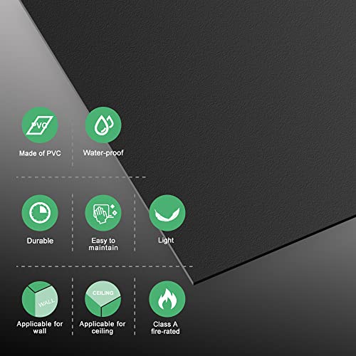 Smooth White Drop Ceiling Tile 2ft x 4ft, Ceiling Panel 24 x 48in – Waterproof, Washable and Fire-Rated - to Prevent Breakage-Cover 80 Sq. Ft-Package of 10 Tiles