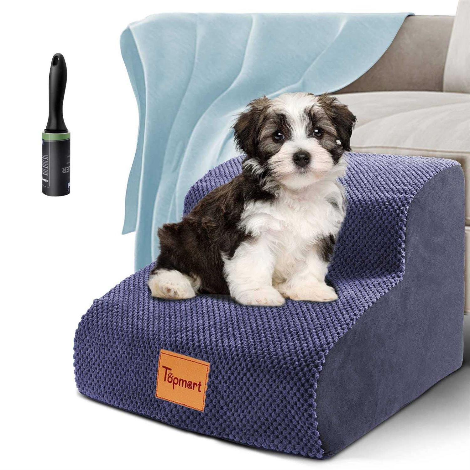 Topmart High Density Foam Dog Ramp&Steps 2 Tiers High,Non-Slip Dog Stairs,Soft Foam Dog Ladder Best for Dogs - Pet Supplies online store