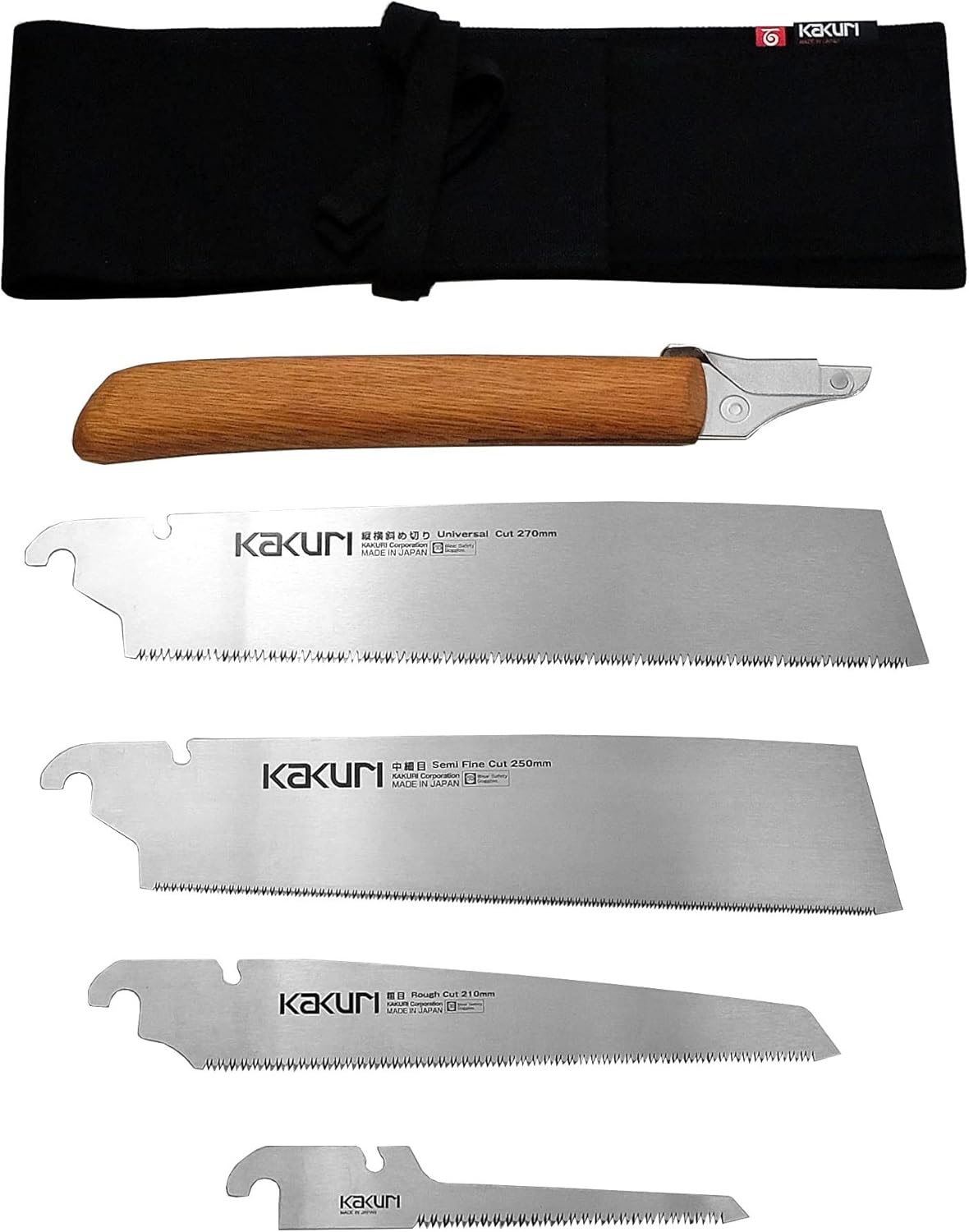 KAKURI Japanese Saw Set of 4 Saws, Standard Woodworking Japanese Hand Saw Kit (Universal 10-1/2