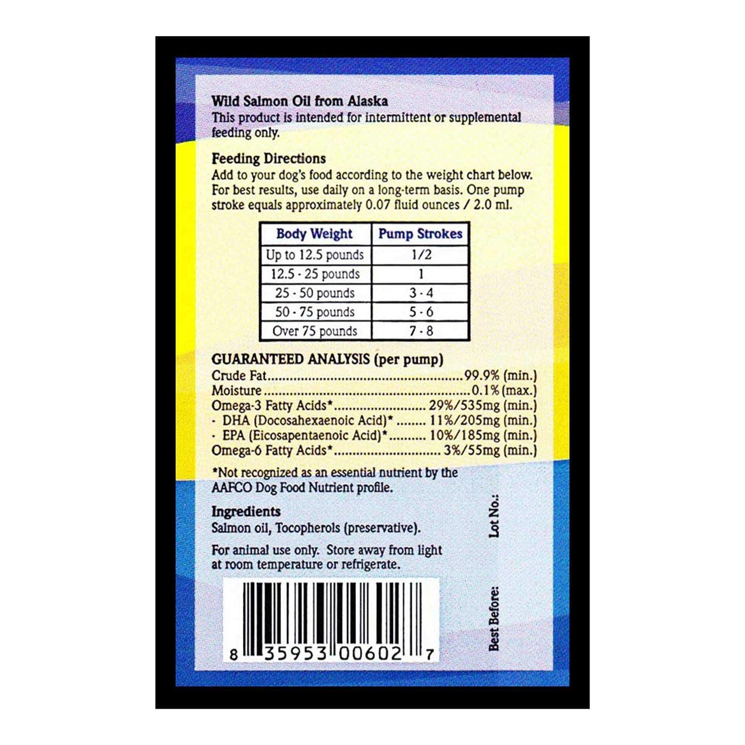 Wild Alaskan Salmon Oil Based Omega 3 Dog Food Supplement - Pet Supplies online store