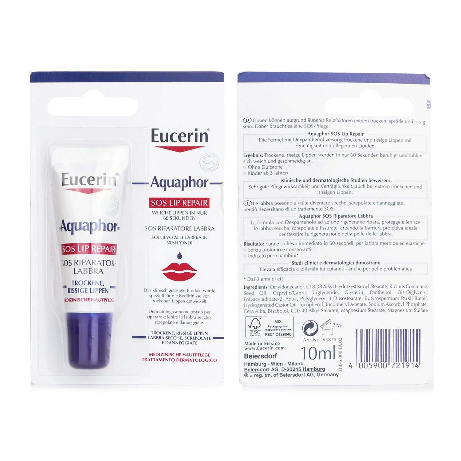 Eucerin Aquaphor SOS Lip Repair 10ml