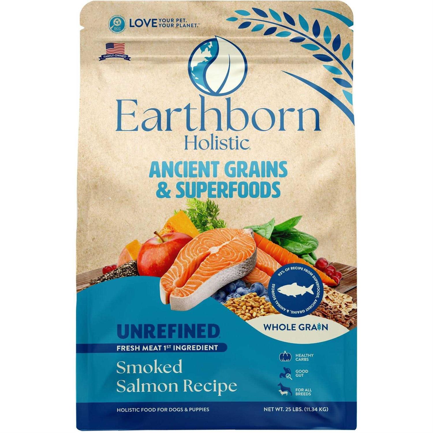 Earthborn Holistic Unrefined Smoked Salmon with Ancient Grains & Superfoods Dry Dog Food - Pet Supplies online store
