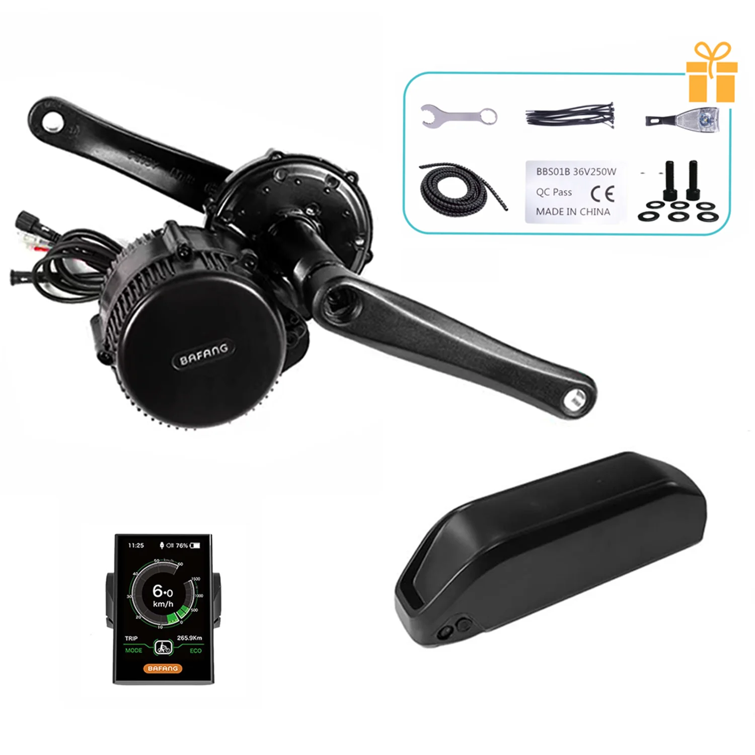 Bafang Mid Drive Motor 1000W Kit 52V BBSHD Electric Bicycle Conversion Kit C18 with 20AH Battery for DIY eBike