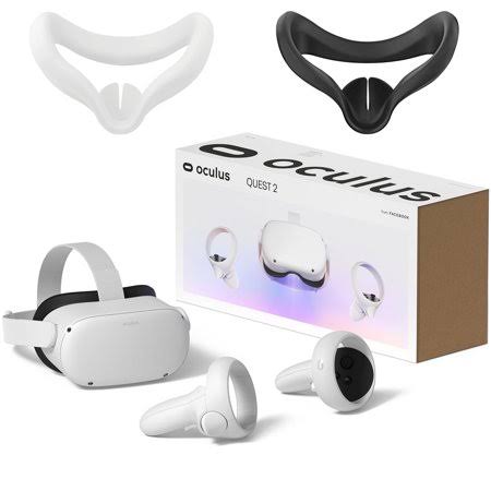 Oculus Quest 2 - Advanced All-in-One Virtual Reality Gaming Headset - White - Family Christmas Holiday Gaming Entertainment - 64