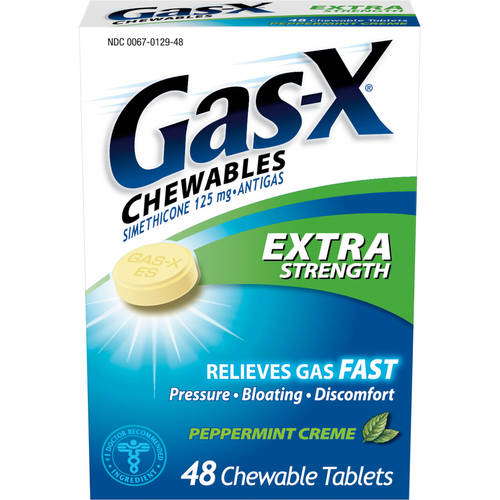 Gas-X Extra Strength Gas Relief Chewable Tablets, Peppermint Creme, 48 Count