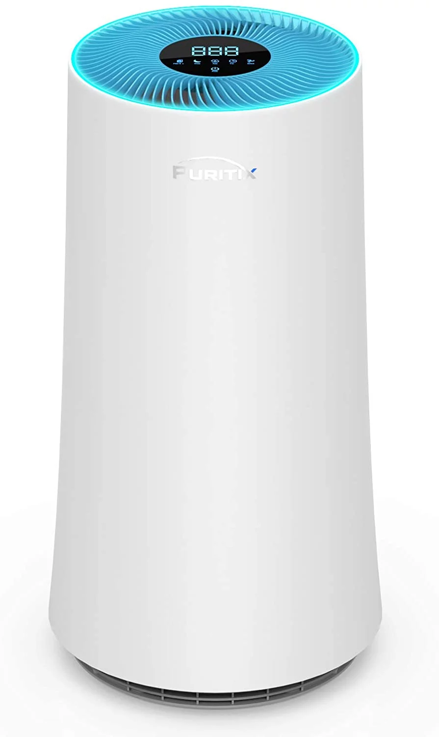 PURITIX HAP450 Air Purifier, H13 True HEPA Home Air Purifiers, Air Cleaner with Sleep Mode for Bedroom Office Pets Hair Smoke Dust, Blue, 13*13*24 inch
