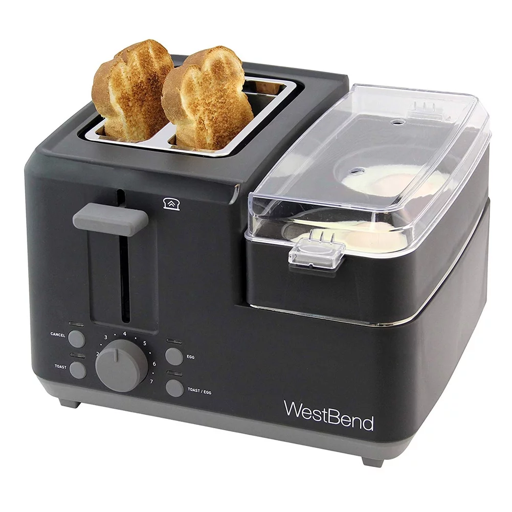Open Box West Bend 2-Slice Toaster Breakfast Station with Warming Tray and Egg Cooker