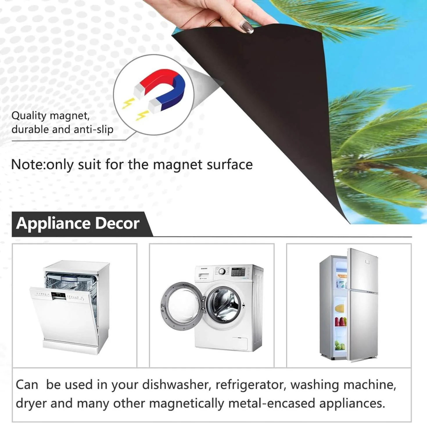 Coolnut Sea Beach Dishwasher Magnet Sticker, Refrigerator Magnetic Cover, Fridge Panels, Home Cabinet Decals Appliances Stickers, 23