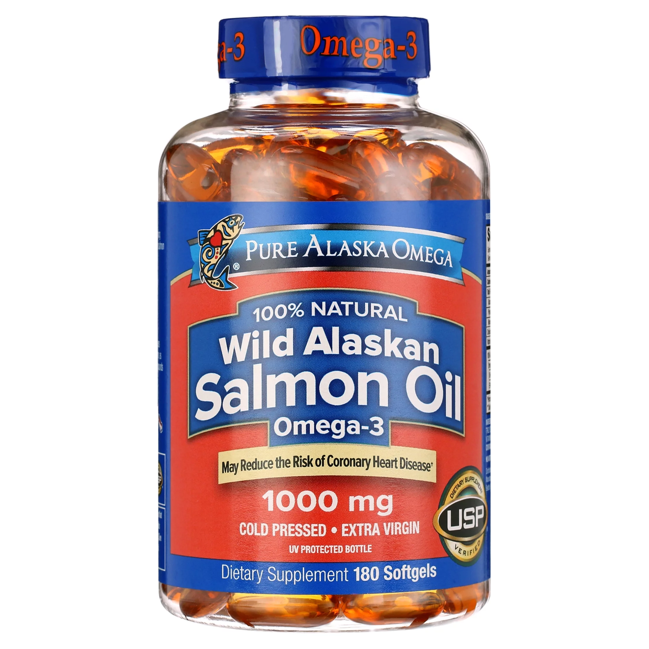 Pure Alaska Omega Wild Salmon Oil 1,000 mg Softgel, 180 Ct