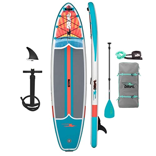 Drift Inflatable Stand Up Paddle Board - SUP Paddle Board and Accessories, Including Pump, Paddle, and More