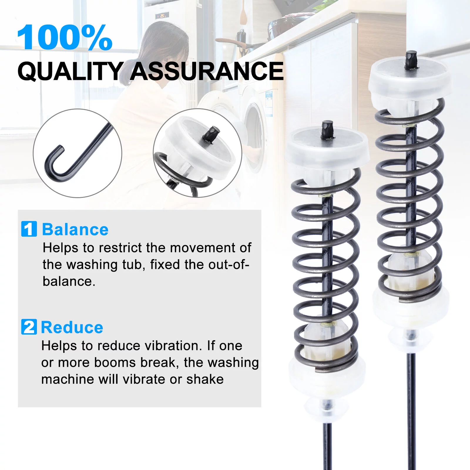 W10780048 Washer Suspension Rod Kit for Whirlpool Kenmore Washing Machine