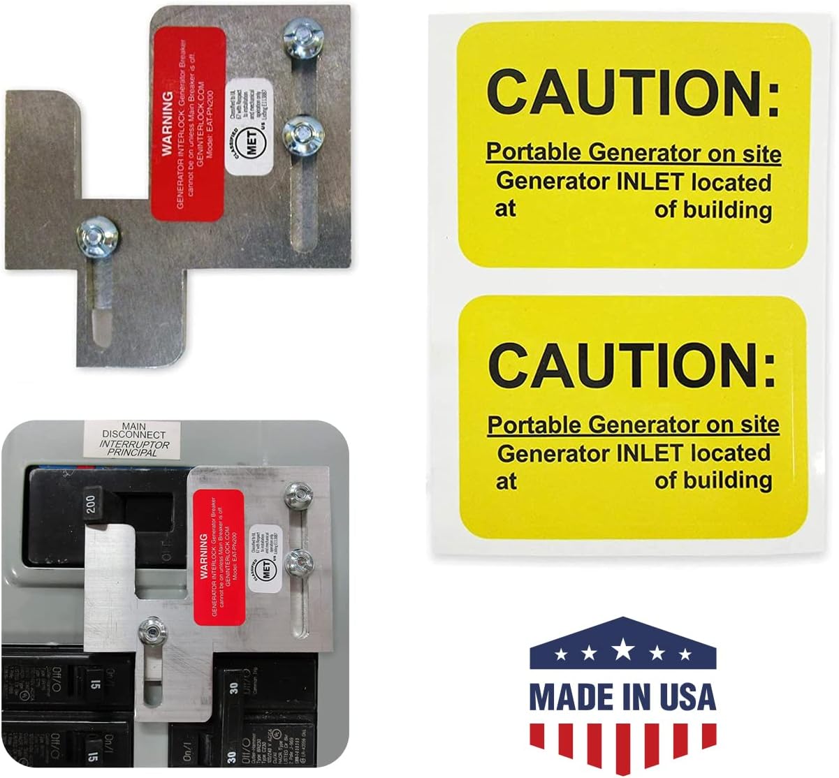 GenInterlock EAT-PN200 Cutler Hammer BR SERIES Panels Generator Horizontal Electrical Interlock Kit, Portable Power Use During Outage, 150 and 200 Amp