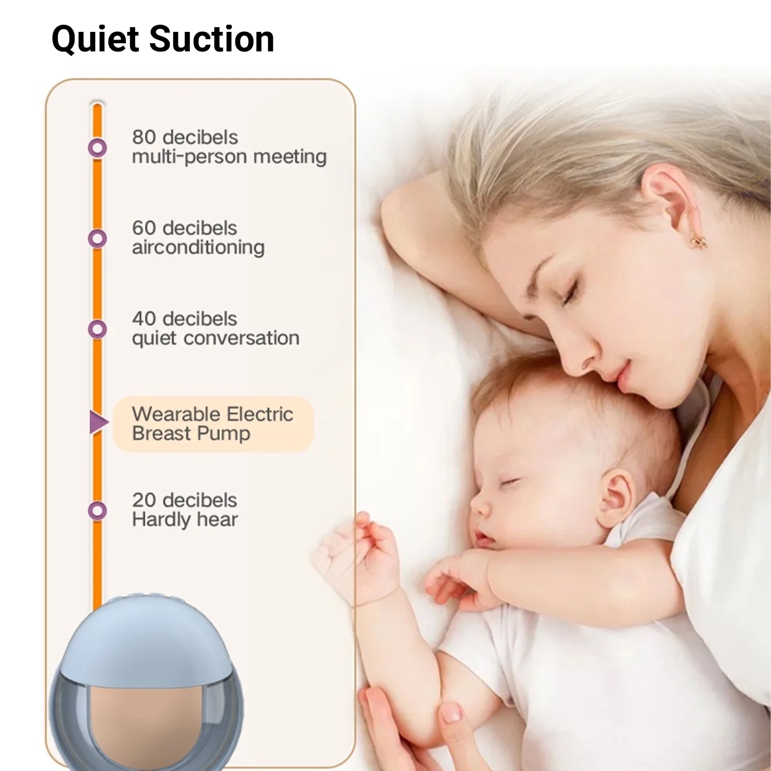 Duomishu Baby Breast Pump Electric Wearable Wireless Hands Free Silicone Breastfeede Pump