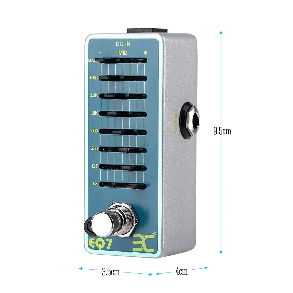 ENO EX EQ7 Guitar Equalizer Effect Pedal 7-Band EQ True Bypass Full Metal Shell, Enhance Your Guitar's Sound!
