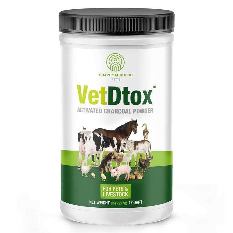 1qt VetDtox Activated Charcoal Powder for Pets & Livestock for poisonings - Pet Supplies online store