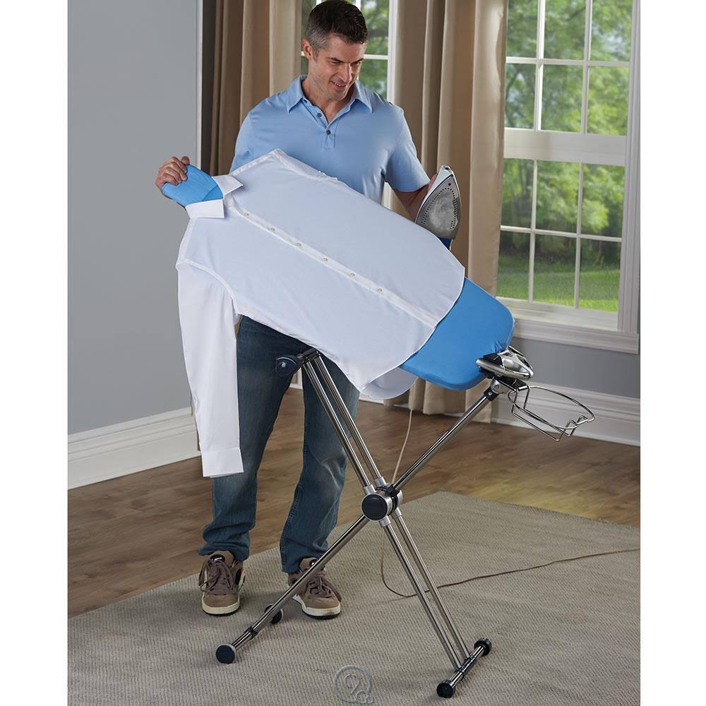 Sharkk Flippr Ironing Board with 360 Degree Rotating Function and Detachable Iron Rest, Premium Aluminum Iron Board with 8 Adjus