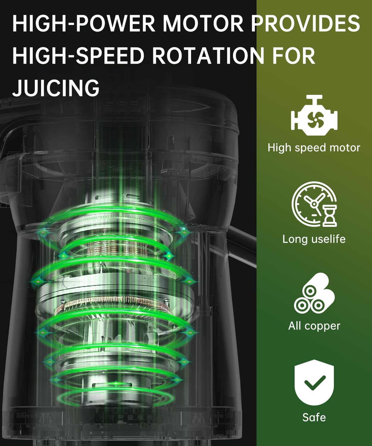 Juicer Machine 500W Juicer with 3 Inch Wide Chute for the Whole Fruit and Veg, Easy to Clean, Stainless Steel High Yield Juice Extractor BPA Free