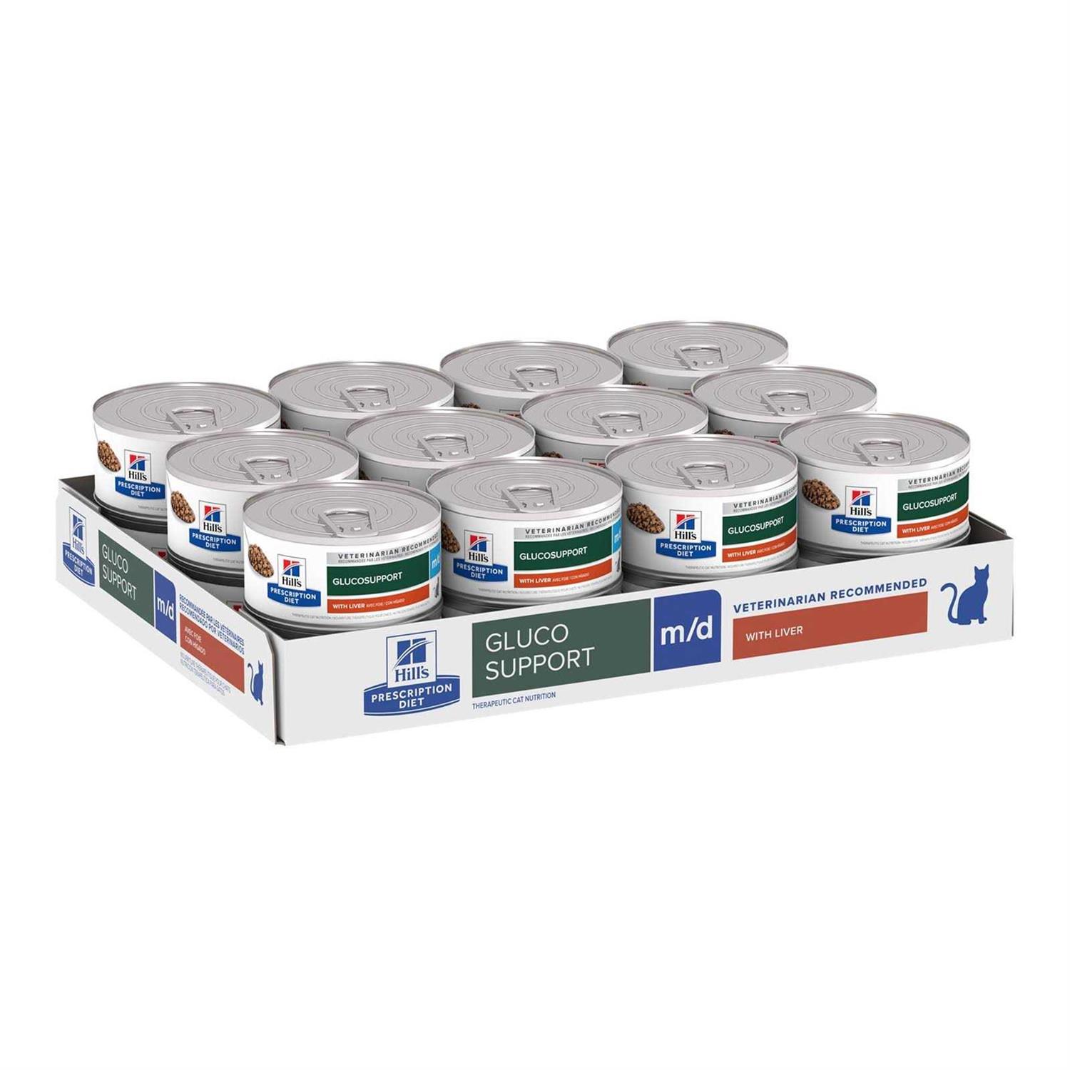 Hill's Prescription Diet m/d GlucoSupport with Liver Flavor Canned Cat Food - Pet Supplies online store
